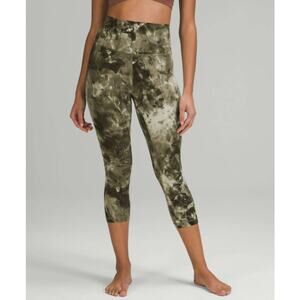 Lululemon Align High-Rise Crop 21" Size 18 Green Diamond Dye Light Sage EUC